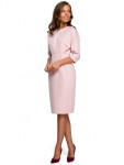 Dámske šaty s netopierími rukávmi S242 Powder Pink - Stylove S-36 pudrovo-růžová