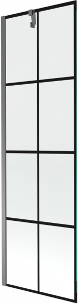 MEXEN/S - Next vaňová zástena FIX 60 x 150, čierna vzor, grafit metal 895-060-000-00-77-95