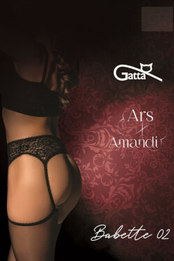 BABETTE – 02 Pančucháče Strip Panty nero 3-M