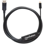 Manhattan USB-C na DisplayPort 2 m čierna / Adaptérový kábel / 3840 × 2160 px / 60 Hz / DP Alt Mode / Thunderbolt 3 (152464)