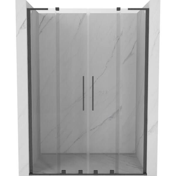 MEXEN/S - Velar L Duo posuvné sprchové dvere 140, transparent, grafit kartáčovaná 871-140-003-02-66