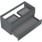 MEXEN/S - Rivel kúpeľňová skrinka pod umývadlo 100, 2 zásuvky, reliéf, grafit mat 91A20-10047-2-BFF66