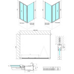 POLYSAN - DEEP BLACK sprchové dvere skladacie 1000x1650, číre sklo MD1910B