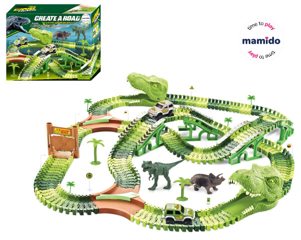 Mamido Mamido Dinosauria dráha s autíčkami a dinosaurami 240 dielikov MT1282