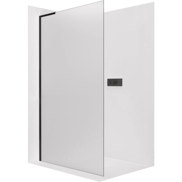 CERANO - Sprchová zástena Walk-in Onyx L-ľavá vzpera - 8 mm - čierna matná, mliečne sklo - 30x200 CER-8050BD71944