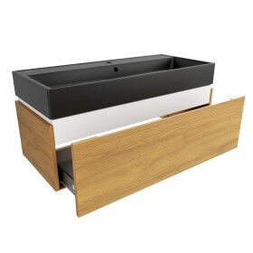 Kúpeľňová skrinka s umývadlom SAT Feel 100x30x46 cm medový dub mat SATFEEL100DMU3 SATFEEL100DMU3