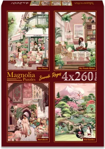 MAGNOLIA Puzzle Kvetinárstvo, Moja izba, Marrakech a Čajová záhrada