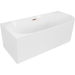 MEXEN/S - Gia voľne stojaca rohová vaňa reliéf ľavá 170 x 80, biela lesk, sifón a prepad ružové zlato 52701708000L-60