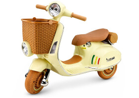 Mamido Detský elektrický skúter Vespa 2x35W béžový