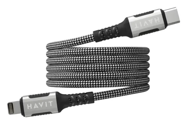 Havit CB6298 čierna / Magnetický dátový kábel / USB-C - Lightning / 1 m (CB6298)