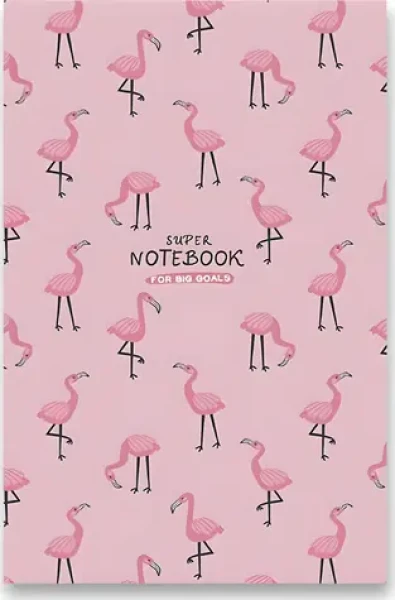 SHKOLYARYK Poznámkový zošit A6 Dog Flamingo 1ks (mix) / Formát: A6 / Počet stránok: 80 / Štvorčekový (00765)