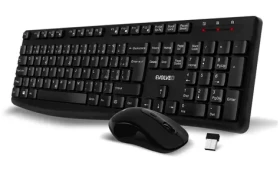 Evolveo K1050-BK- CZ Tichý set bezdrôtovej klávesnice a myši čierna / CZSK znaky / USB-A prijímač 2.4 GHz (K1050-BK-CZ)