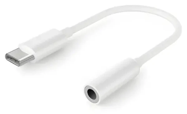 Cablexpert audio adaptér USB-C na 3,5 mm jack biela / Audio adaptér / USB-C / 3,5 mm jack (A-CM-3.5F-01)