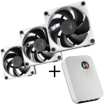 Hyte FP12 THICC FAN 3ks + NEXUS Portal NP50 čierno-biela / 120mm / 47.3 dB @ 3000 RPM / 105.8 CFM / 4-Pin PWM (FAN-HYTE-FP12-BW-3NP)