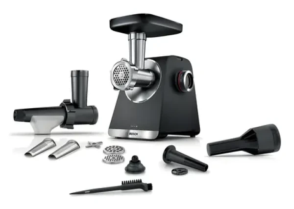 BOSCH Serie 6 MFWS650B čierna, strieborná / Elektrický mlynček na mäso / 500 W / 3,5 kg/min / 2 rýchlosti (MFWS650B)
