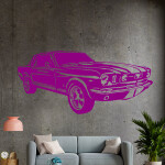 Veselá Stena Samolepka Automobil Ford Mustang Farba: čierna, Veľkosť: 60 x 28 cm