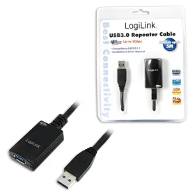 LogiLink Predlžovací kábel USB-A 5 m čierna / Predlžovací kábel / USB 3.0 / 5 Gbit/s (UA0127)