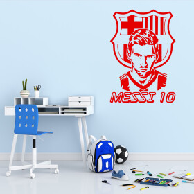 Veselá Stena Samolepka Lionel Messi 10 Farba: červená, Veľkosť: 40 x 28 cm