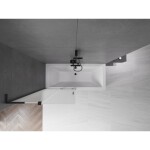 MEXEN/S - Velar L dvojkrídlová posuvná vaňová zástena 95 x 150, dekor, čierna 896-095-003-31-70