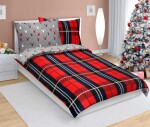 Obliečky MIKROFLANEL 95/482 140x200,70x90 kocka červenomodrá