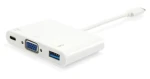 Equip USB-C biela / USB-C adaptér / VGA / USB-A / PD 60W / 0,15 m (133462)
