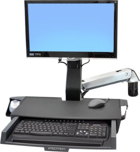 Ergotron StyleView Sit-Stand Combo Arm s prac. plochou / nástenný držiak do lišty / na LCD, klávesnici a myš / sklopný (45-260-026)