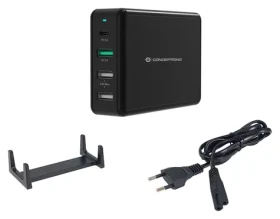 Conceptronic OZUL01B čierna / USB nabíjací adaptér / 3x USB-A / 1x USB-C / 65 W / USB-PD (OZUL01B)