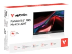 15,6" Verbatim Portable Monitor Light čierna / Prenosný monitor / IPS / FHD 1920 x 1080 / 250 cd/m2 / AMD FreeSync (32401)