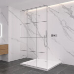 CERANO - Sprchová zástena Walk-in Onyx Duo Ľ/P - 8 mm - okrúhla vzpera - chróm, industriálne sklo - 150x200 CER-8050BD2163