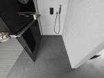 MEXEN/S - Kioto+ Sprchová zástena WALK-IN s poličkou a držiakom uterákov 120 x 200, grafit, grafit metal 800-120-121-95-40