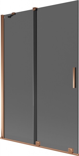 MEXEN/S - Velar dvojkrídlová posuvná vaňová zástena 120 x 150, grafit, ružové zlato 896-120-000-41-60