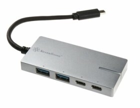 SilverStone EP09C USB 3.1 Type C Adaptér strieborná / 2x USB-C + 2x USB 3.1 (SST-EP09C)