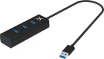 KRUX USB hub čierna / USB rozbočovač / 4X USB-A 3.0 (KRX0050)