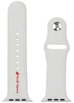 Audi Sport Red Logo Silicone Strap pre Apple Watch 44/45/46/49 mm biela / Remienok / Silikónový (AUS-SR-AW44-49-R8/D2-WE)