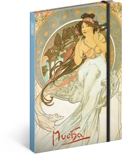 Presco Group Notes Alfons Mucha - Hudba / linajkový / 13 × 21 cm (A-6191)