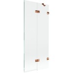 MEXEN/S - Lunar vaňová zástena 2-krídlová pravá 80 x 150, transparent, ružové zlato 897-080-100-60-00-P