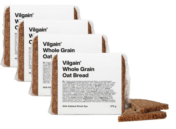 Vilgain Celozrnný ovsený chlieb BIO – 4× s žitom a pšeničnými klíčkami 375 g