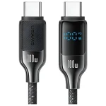 USAMS HX Digital Display čierna / Dátový kábel / USB-C - USB-C / 100W / 1,2m / Zinková zliatina (SJ742USB01)