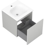 MEXEN/S - Orio kúpeľňová skrinka 45 cm s umývadlom Vela, 1 šuplík, sivá mat/biela mat 91A10-04547-1-BF62-W23M01