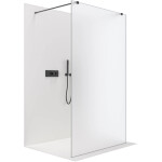 CERANO - Sprchová zástena Walk-in Onyx Duo Ľ/P - 8 mm - hranatá vzpera - čierna matná, mliečne sklo - 100x200 CER-8050BD1881