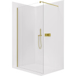CERANO - Sprchová zástena Walk-in Onyx Cube Ľ/P - 8 mm - hranatá vzpera - zlatá, transparentné sklo - 150x200 CER-8050BD450