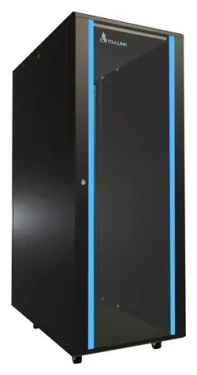Extralink 32U/600x1000 stojanový čierna / 19" rozvádzač / sklenené dvere / nosnosť 1065 kg (EX.11380)