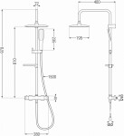 MEXEN/S - KX49 sprchový stĺp s termostatickou batériou, čierna / zlato 771504991-75