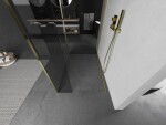 MEXEN/S - Kioto Sprchová zástena WALK-IN 115 x 90 x 30, transparent, zlatá 800-115-090-221-50-00-030
