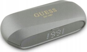 Guess Guess słuchawki Bluetooth GUTWSC2MCDSE TWS + stacja dokująca taupe Elongated Metalic Printed Logo