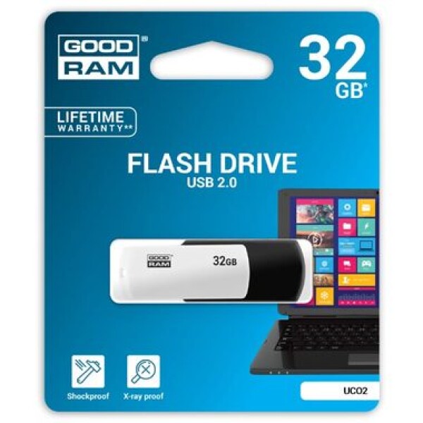 Goodram UCO2 32GB čierno-biela / Flash disk / USB 2.0 / čítanie: 20MBs / zápis: 5MBs / dopredaj (UCO2-0320KWR11)