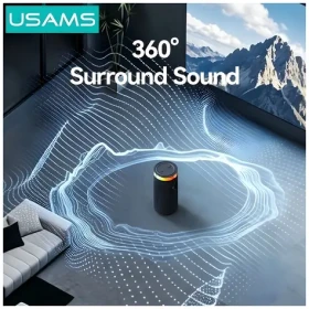 USAMS YX018 čierna / Reproduktor / Bluetooth 5.4 / TWS / RGB podsvietenie / 1500 mAh (YX18YX01)