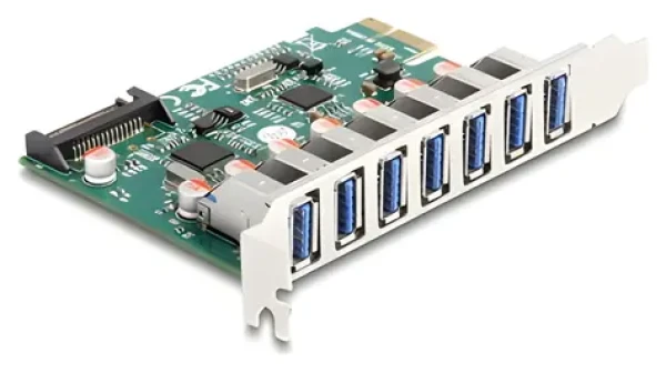 DeLock PCI Express karta 7x USB-A / Radič / USB 3.2 Gen 1 5 Gbps / PCIe x1 (90104)