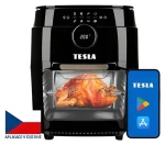 TESLA AirCook Grill QG800 čierna / Teplovzdušná fritéza a gril / Wi-Fi / 12 l (AIRCKQG800WFBLK)