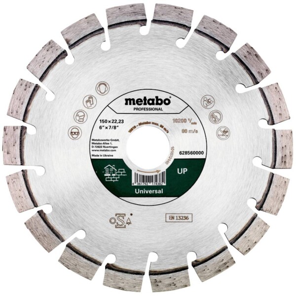 Metabo 628560000 diamantový rezný kotúč Priemer 150 mm Ø otvoru 22.23 mm 1 ks; 628560000